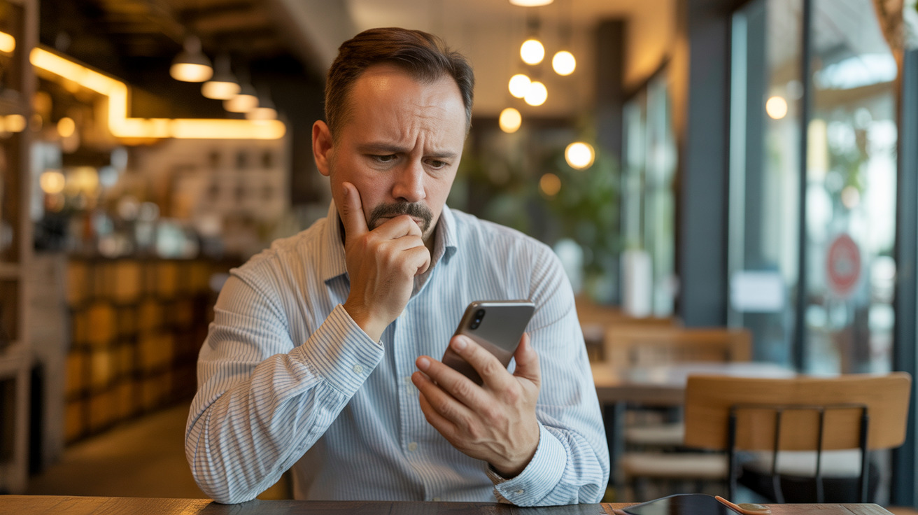 Small business owner thinking about online presence